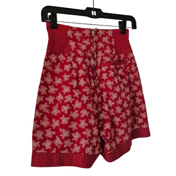 Avenue By Mereille Bitton Floral Polka Dot Vintage Shorts | EUC | 4P | Red White - Picture 7 of 16